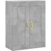 vidaXL Highboard Betongrau 69,5x34x180 cm Holzwerkstoff