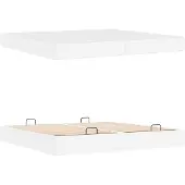 vidaXL Bettgestell mit Matratze Sonstiges 2 Stk. Weiß PVC