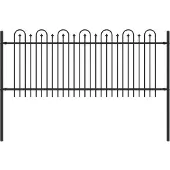 vidaXL Spitzenbogenzaun DRONTEN 200 x 130 cm Pulverbeschichteter Stahl