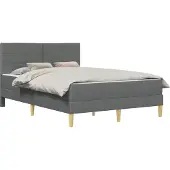 vidaXL Bettrahmen Dunkelgrau 140 x 190 cm Polyester