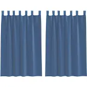 vidaXL Voile Vorhänge mit Schlaufen 2 Stk. Königsblau 140x175 cm