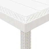 vidaXL Gartentisch Weiß 250 x 100 x 73 cm Poly-Rattan