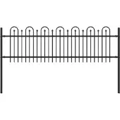 vidaXL Spitzenbogenzaun DRONTEN 200 x 110 cm Pulverbeschichteter Stahl