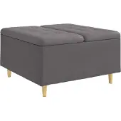 vidaXL Aufbewahrungsottomane Grau 80 x 80 x 45 cm Kunstleder