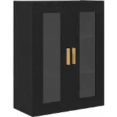 vidaXL Wandschrank Schwarz Eichen-Optik 69,5 x 34 x 90 cm