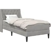 vidaXL Bettgestell mit Matratze mit Matratze Hellgrau 90 x 200 cm Samt