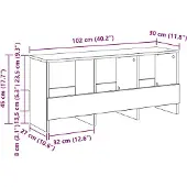 vidaXL Magazinregal Graues Sonoma 102 x 30 x 45 cm