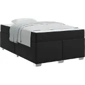 vidaXL Bettrahmen mit Matratze Schwarz 120 x 190 cm Stoff