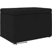 vidaXL Hocker Schwarz 61 x 41 x 40 cm Stoff und Pressholz