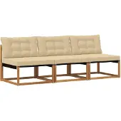 vidaXL 3 stk. Outdoor Mittelsofa Massivholz Akazie Natur