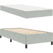 vidaXL Bettrahmen Hellgrau 90 x 200 cm Stoff