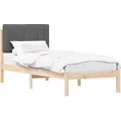 vidaXL Bettgestell mit gepolstertem Kopfteil Dunkelgrau 80 x 200 cm