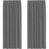 vidaXL Voile Vorhänge mit Stangentaschen 2 Stk. Dunkelgrau