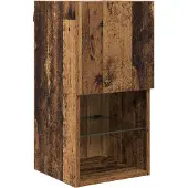 vidaXL TV-Wandregale mit LED-Lichtleisten 4 pcs Altholz Holzwerkstoff