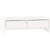 vidaXL Monitorständer Weiß 50x27x15 cm Massivholz Kiefer