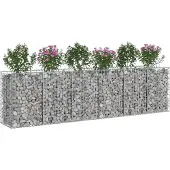 vidaXL Gabionen-Hochbeet 2 Stk. 300 x 50 x 80 cm Verzinkter Stahl