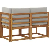vidaXL Outdoor Mittel- und Ecksofa 2 Stück Natürlich und Hellgrau