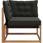 vidaXL Outdoor Ecksofa Massives Akazienholz und Textilene Natur