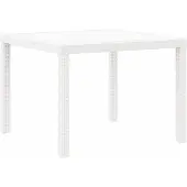 vidaXL Gartentisch Weiß 100 x 100 x 73 cm Poly-Rattan