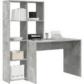 vidaXL Schreibtisch Beton Grau Holzwerkstoff 138,5 x 55 x 143 cm