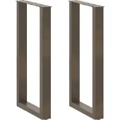 vidaXL Bartischbeine U-Form 2 Stk. Naturstahl 40x(90-91) cm Stahl