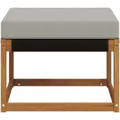 vidaXL Outdoor-Fußhocker Massivholz Akazie und Textilene Stoff Natur