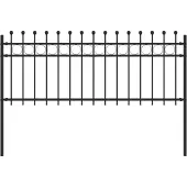 vidaXL Ringzaun TILBURG 200 x 130 cm Pulverbeschichteter Stahl Schwarz