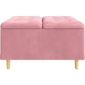 vidaXL Ottoman mit Stauraum Rosa 80 x 80 x 45 cm Samt