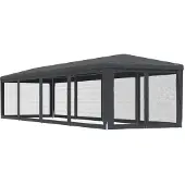Syfax Partyzelt mit 10 Mesh-Seitenwänden Anthrazit 3x12 m HDPE