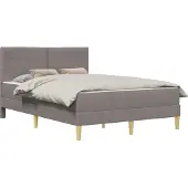 vidaXL Bettrahmen Taupe 140 x 200 cm Polyester