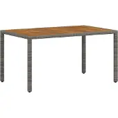 vidaXL Garten Essgruppe 5 Stk. Grau Poly-Rattan