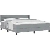 vidaXL Boxspringbett mit Kopfteil Hellgrau 200 x 180 cm Stoff