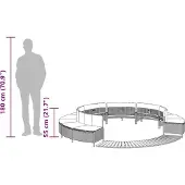 vidaXL Whirlpool-Umrandung Grau Poly Rattan und Massivholz Akazie