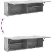 vidaXL Bad-Wandschrank Grau Sonoma 100x25x30 cm Holzwerkstoff