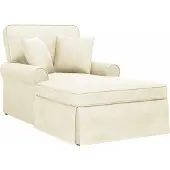 vidaXL Chaise Lounge mit Rock mit Kissen 3 pcs Creme Cordstoff