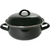 Ottosimon Braadpan emaille zwart - Schmortopf 22 cm 3 Liter Stahl PFAS-frei