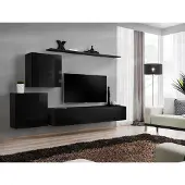 Xl Moebel Gmbh Wohnwand Wohnzimmer Set Schwarz Sideboard Wandregale 4tlg Set Wandschrank