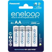 Panasonic BK-3MCDE/4BE, Wiederaufladbarer Akku, AA, 1,2 V, 4 Stück(e), 2000 mAh, Weiß