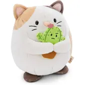Mymochi Kuscheltier Katze Angy 16 cm mit Kaktus in Geschenkbox 11x12x6,5 cm, Flauschiges Stofftier zum Kuscheln, Spielen und Liebhaben - 61147
