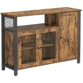 Vasagle Industrielles Sideboard, 110 cm Breite, MDF-Material, 3 Schubladen, 2 Regale