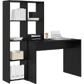 vidaXL Schreibtisch mit Regal Schwarz Eichen-Optik 138,5 x 55 x 143 cm