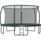 Songmics Trampolin Ø 427 cm mit innenliegendem Netz schwarz-dunkelgrün B34STR142C01