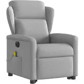 vidaXL Massagesessel mit Aufstehhilfe Elektrisch Wolkengrau Stoff