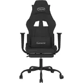 vidaXL Gaming-Stuhl mit Fußstütze Schwarz Stoff