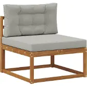 vidaXL Outdoor-Sofagarnitur mit Kissen 6 pcs Natürlich und Hellgrau