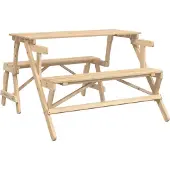 vidaXL Picknicktisch mit Bänken 2-in-1 Massivholz Tanne