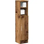 vidaXL Badezimmerschrank mit Rollenhalter Altholz-Optik 20,5x22x90 cm
