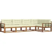 vidaXL Outdoor-Sofagarnitur 5 stk. Natur und Creme