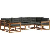 vidaXL Outdoor-Sofagarnitur 6 stk. Natur und Anthrazit