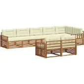 vidaXL Outdoor-Sofagarnitur 8 stk. Natur und Creme